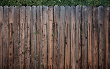 Wooden garden fence panels in a UK back garden