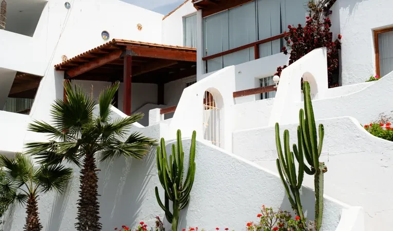 White painted house exterior wall