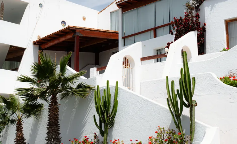 White painted house exterior wall