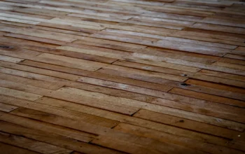 Staggered wooden floorboards showing natural texture