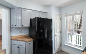 Modern kitchen with stainless steel appliances
