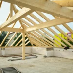 Roof structure timber frame relevant to loft insulation