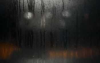 Condensation droplets on a home window glass